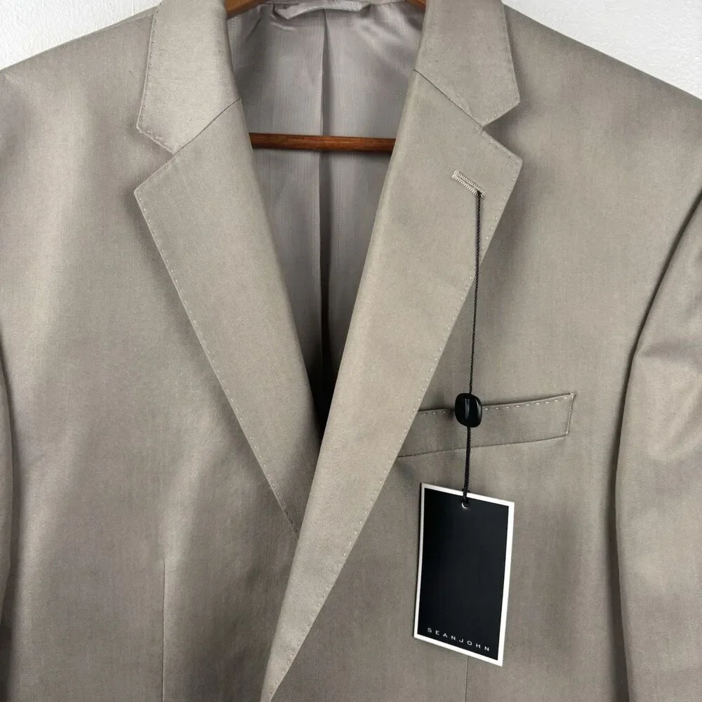 NEW Sean John Tan Sport Coat Blazer Jacket 42R NWT Polyester Macys